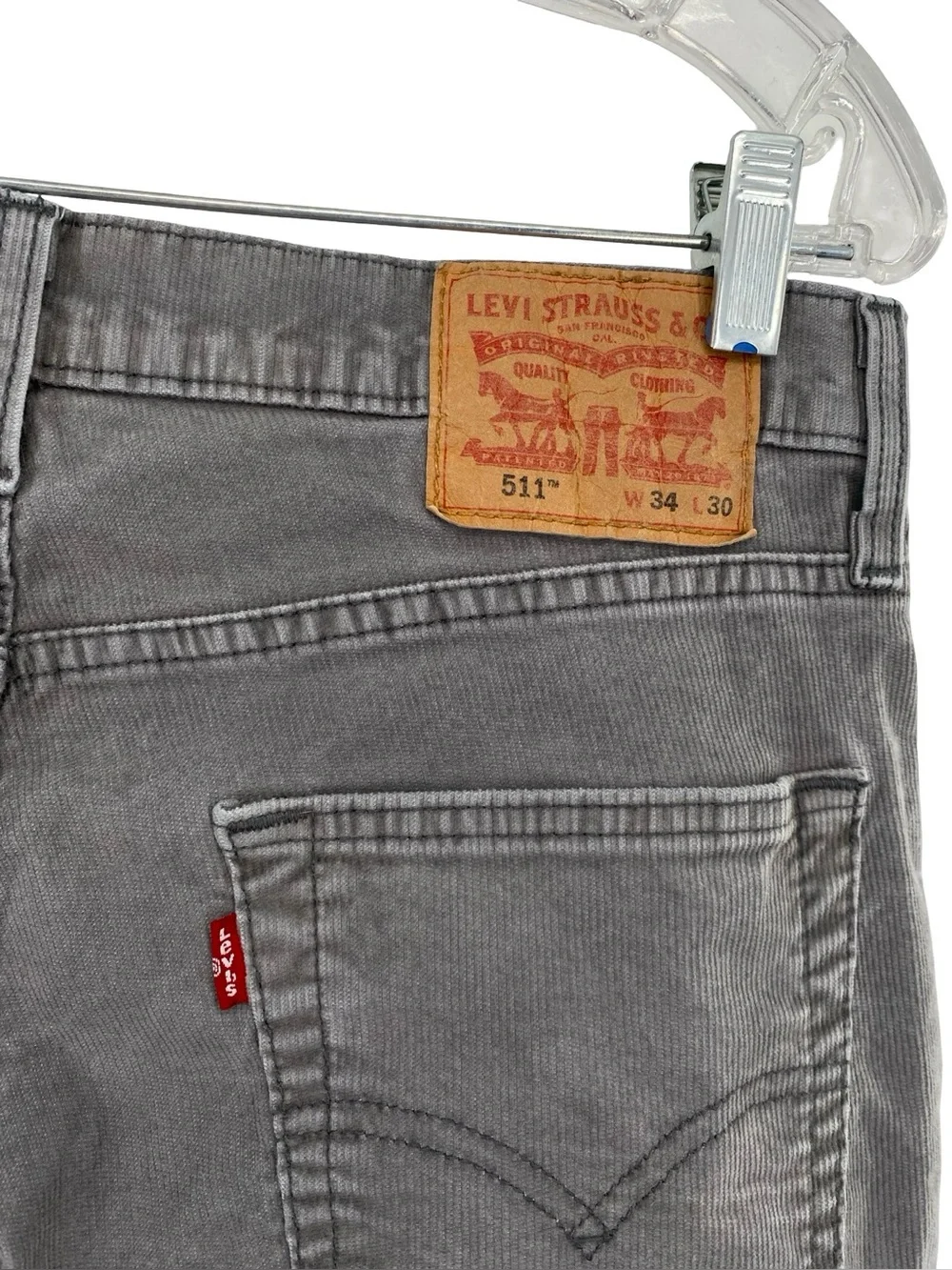 Levi’s 511 Gray Corduroy Jeans Men’s 34 x 30